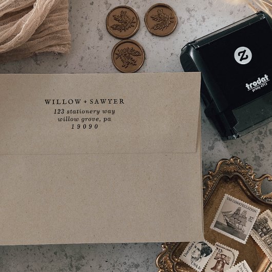 スクリプ素朴ト結婚の差出人住所 セルフインキングスタンプ