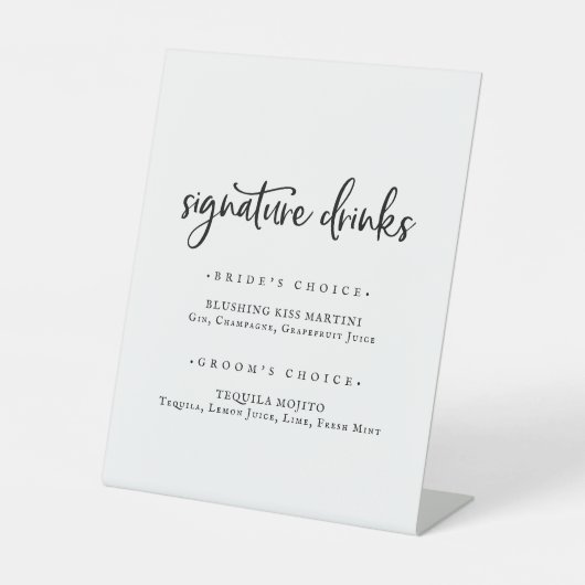 スクリプ素朴ト署名ドリンクの署名 台座サイン (正面)