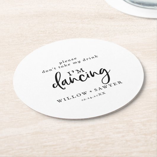 スクリプ素朴ト飲まない踊り ラウンドペーパーコースター (アングル)