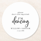 スクリプ素朴ト飲まない踊り ラウンドペーパーコースター (正面)