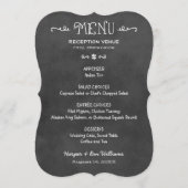 スクリプ素朴ト黒のチョーク結婚ボードの夕食 メニュー (正面)