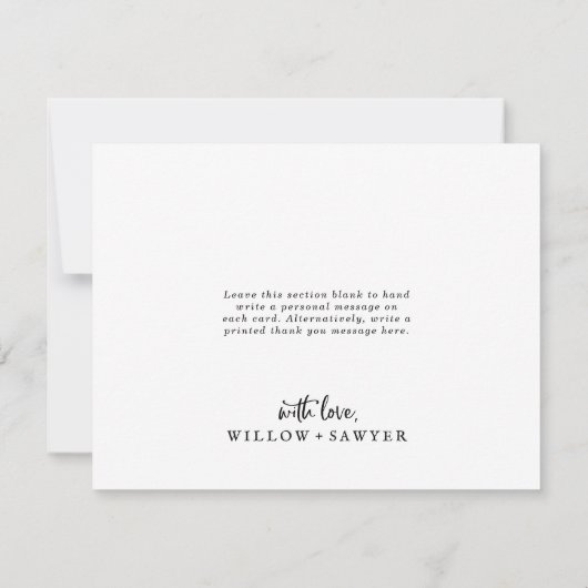 スクリプ素朴ト3写真テンプレートサンキューカード サンキューカード (裏面)