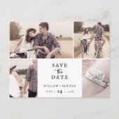 スクリプ素朴ト4写真テンプレート日付の保存 インビテーションポストカード (正面)