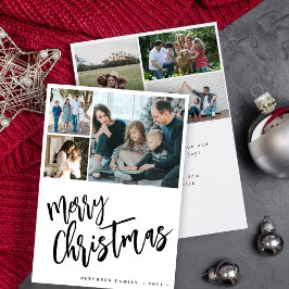 スクリプ素朴ト6写真コラージュMerry Christmas シーズンカード