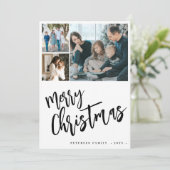 スクリプ素朴ト6写真コラージュMerry Christmas シーズンカード (スタンド正面)