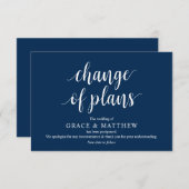 スクリプ素朴ト、ネイビー・ブルー・スクリプ結婚ト、 エンクロージャーカード (正面/裏面)