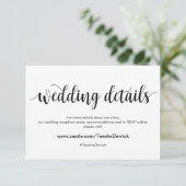 スクリプ素朴ト、ブラック、の結婚詳細、ハッシュタグ エンクロージャーカード (スタンド正面)