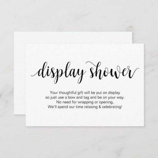 スクリプ素朴ト、黒、シャワー表示 エンクロージャーカード (正面/裏面)