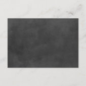 スクリプ素朴トChalkboardウェディングレセプションブラック エンクロージャーカード (裏面)