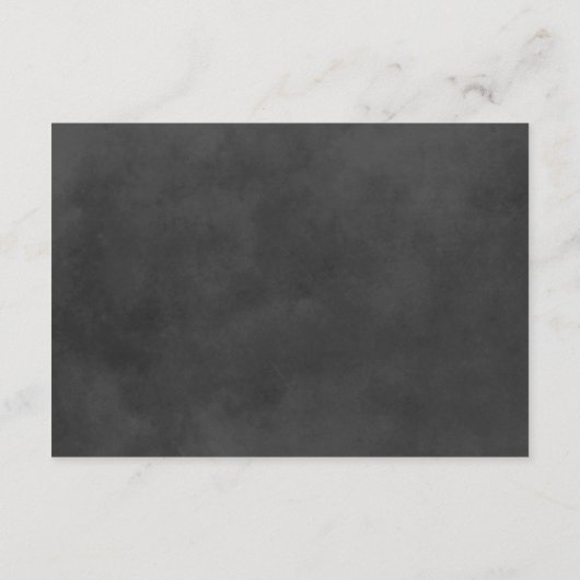 スクリプ素朴トChalkboardウェディングレセプションブラック エンクロージャーカード (裏面)