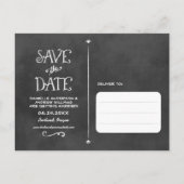 スクリプ素朴トChalkboardウェディング日付を保存 案内ポストカード (裏面)