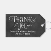 スクリプ素朴トChalkboard結婚's Thank You Black ギフトタグ (正面(横))