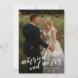 スクリプ結婚したトとメリーの写真の結婚クリスマス シーズンカード