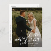 スクリプ結婚したトとメリーの写真の結婚クリスマス シーズンポストカード (正面/裏面)