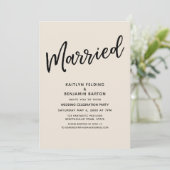 "スクリプ結婚したトカジュアルタイポグラフィクリーム披露宴 招待状 (スタンド正面)