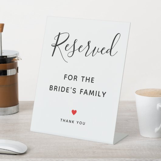 スクリプ結婚トの花嫁の家族予約テーブル 台座サイン (インサイチュ)