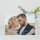 スクリプ結婚ト写真のシックモダンス サンキューカード (スタンド正面)