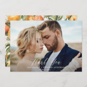 スクリプ結婚ト写真の感謝していあなたの植物学 サンキューカード (正面/裏面)