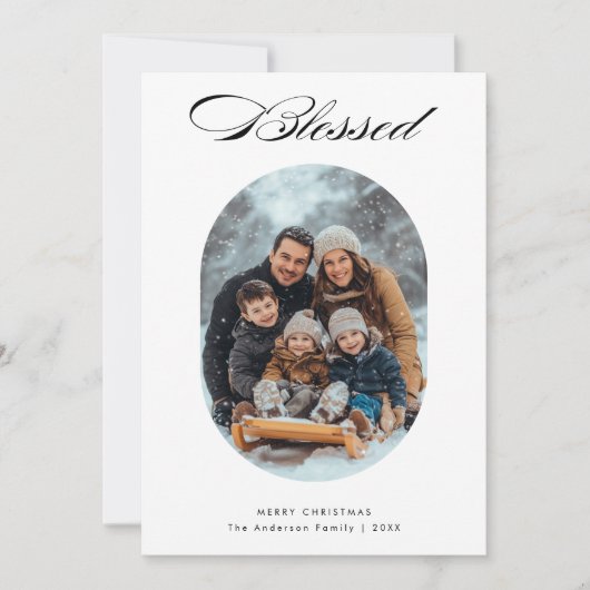 スクリプ賛美トの宗教モダン的なクリスマス写真 シーズンカード (正面)