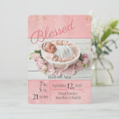 スクリプ賛美トベビーガールのパーソナエレガントライズ誕生 案内状 (スタンド正面)