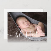 スクリプ賛美トベビー写真の誕生発表 ポストカード (正面/裏面)
