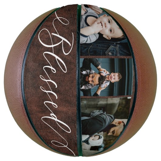 スクリプ賛美ト革の父親の日フォトコラージュ バスケットボール (縦)