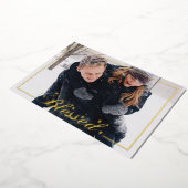 スクリプ賛美ト5 x 7フォトフォイルホリデーカード 箔招待状 (回転した状態)