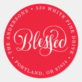 スクリプ賛美ト |休日の差出人住所ラベル ラウンドシール