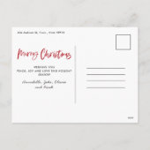 スクリプ赤と白トmerry christmas数々の photo H シーズンポストカード (裏面)