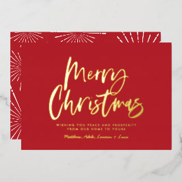 スクリプ赤と白トmerry christmas non photo Foi 箔シーズンカード