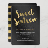 スクリプ輝くトSweet sixteenパーティの招待状 招待状 (正面/裏面)