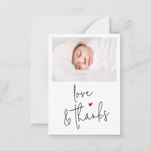 スクリミニマルプト赤ちゃんシャワー写真ありがとう ノートカード (正面)