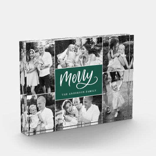 スクリメリープトクリスマスホリデーフォトコラージュブロック フォトブロック (左)