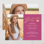 スクリモダンエレガントプトと金ゴールド | 2フォトグラード 案内状 (正面/裏面)