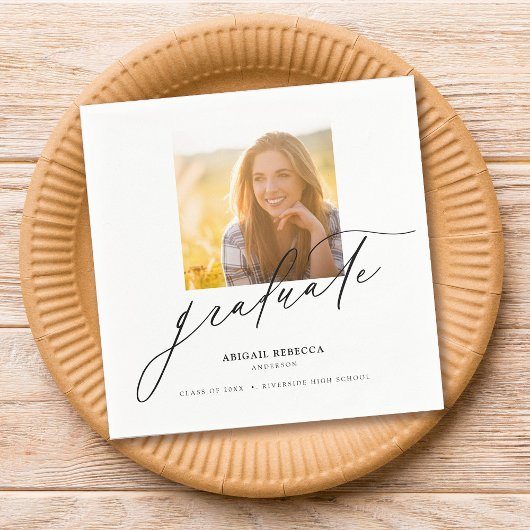 スクリモダンエレガントプト角写真の卒業 スタンダードカクテルナプキン