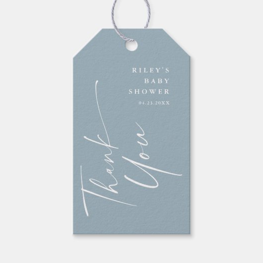 スクリモダンエレガントプト赤ちゃんシャワーありがとう ギフトタグ (正面)