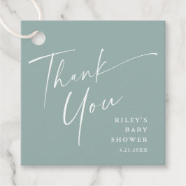 スクリモダンエレガントプト赤ちゃんシャワーありがとう フェイバータグ