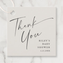 スクリモダンエレガントプト赤ちゃんシャワーありがとう フェイバータグ