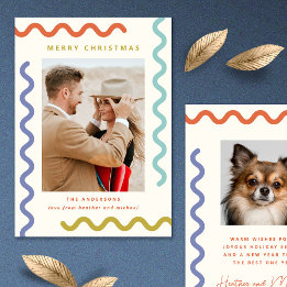 スクリモダングルユニークホリデーフォトカード シーズンカード