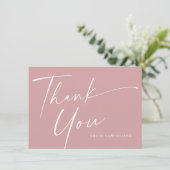 スクリモダンッエレガントクスほこりっぽいピンクの女の子のバプテスマ サンキューカード (スタンド正面)