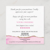 スクリモダンックハート感謝していを注文に合わせる スクエア名刺 (裏面)