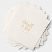 スクリモダンプトのカップル名カスタムウェディング 箔ナプキン (インサイチュ (積み重ね))