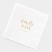 スクリモダンプトのカップル名カスタムウェディング 箔ナプキン (左)