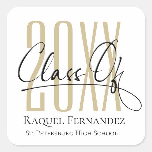 スクリモダンプトのコラージュ卒業パーティー スクエアシール (正面)