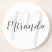 スクリモダンプトのモパーソナライズされたノグラムと名前 コースター (正面)