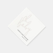 スクリモダンプトほこりっぽいピンクOh赤ちゃんシャワー スタンダードカクテルナプキン (角)