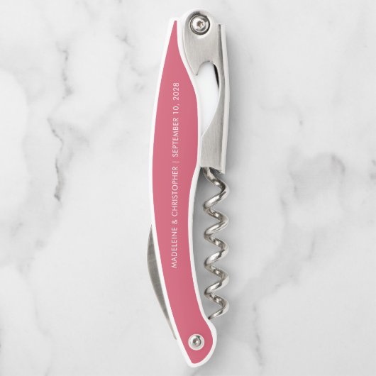 スクリモダンプトカスタムピンクのゲスト名結婚の ソムリエナイフ (裏面)