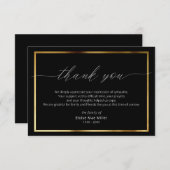 スクリモダンプトシンプル悔やみや弔慰金ゴールドサンキューカード サンキューカード (正面/裏面)