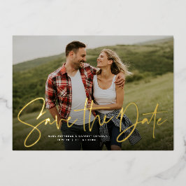 スクリモダンプトトレンディー1枚の写真にデータフォイルを保存  箔招待状