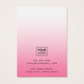 スクリモダンプトピンクのグラデーションイヤリング表示カード (裏面)